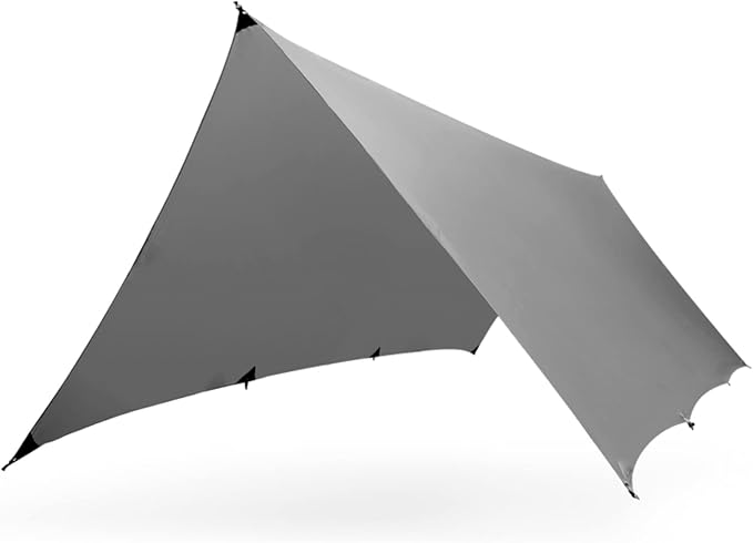 KAMMOK Kuhli | Versatile Weather Shelter, (Waterproof, Durable, Portable, Camping Tarp, Hammock Tarp, Rain Cover), Granite Gray