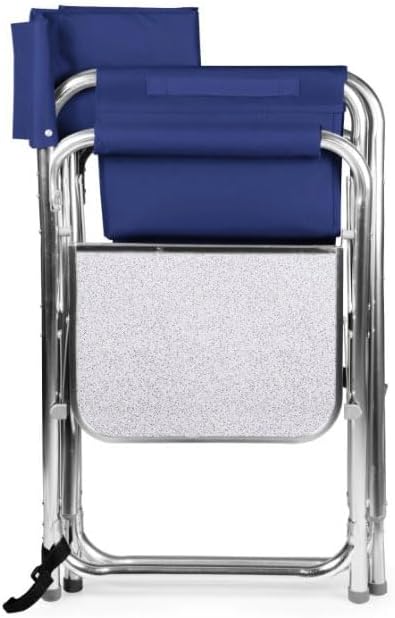 Personalized Embroidered Sports Director Chair with Side Table and Storage Pockets by Picnic Time - Navy Blue