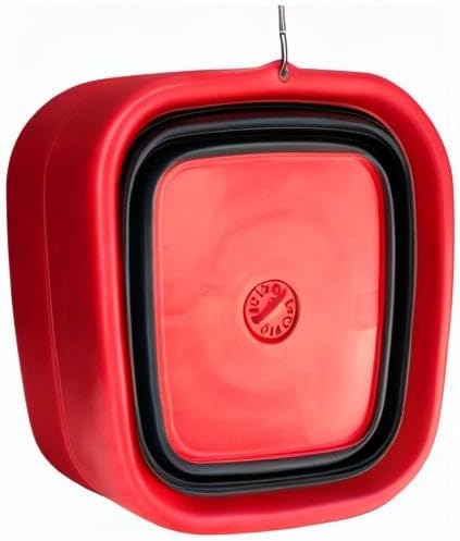 SAMMART 15L (3.9 Gallon) Collapsible Dishpan with Draining Plug - Foldable Washing Basin - Portable Dish Washing Tub - Camping & Space Saving Kitchen Storage Tray (Vermeil/Black (Set of 2))