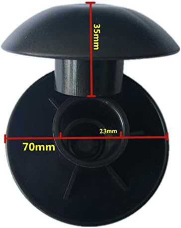 Boat Cover Support Mushroom Cap 70mm/2.75 Inches, Anti-Burst Front or End Cap for Camping and Backpack Tent, Puncture Proof for Tarp (2 Packs, Black)