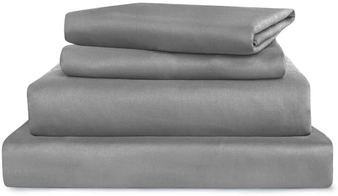 Air Mattress King Size Sheets Set - Extra Deep Pocket King Sheet Set - 4 Piece King Bedding Set Fade Resistant Fits 16in to 24in Pillow Top Air Bed Mattress - Grey