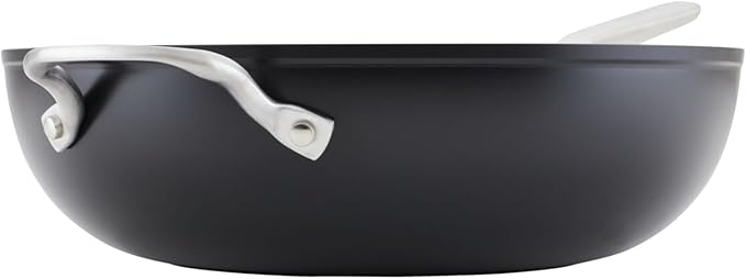 KitchenAid Hard Anodized Induction Nonstick Stir Fry Pan/Wok with Helper Handle, 12.25 Inch - Matte Black