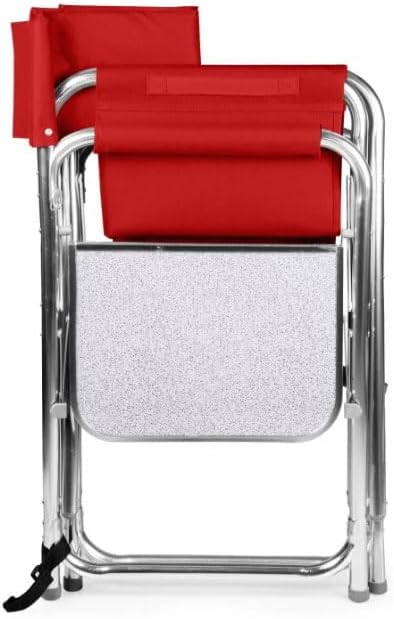 Personalized Embroidered Sports Director Chair with Side Table and Storage Pockets by Picnic Time - Red