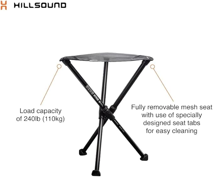 Hillsound BTR Stool for Ultralight Backpacking & Hiking, Lightweight Camping Chairs, Compact Portable Outdoor Seat