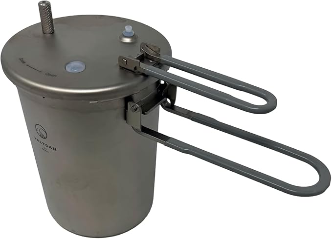 Valtcan 1800ml Titanium Pressure Rice Cooker Pot with Locking Lid | Lightweight Camping & Backpacking Cookware | Pure Titanium Bento Lunch Box | Rapid, Easy Rice & One-Pot Meals