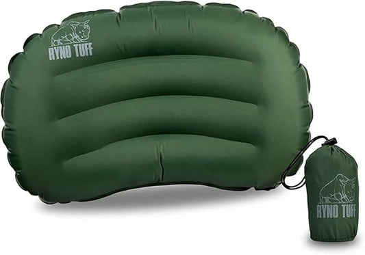 Inflatable Nylon Outdoor Camping Pillow For Neck Lumbar Support - Insulated Lightweight Inflatable Travel Pillow For Camping, Backpacking, Hiking & Traveling - Compact Carrying Case Included
