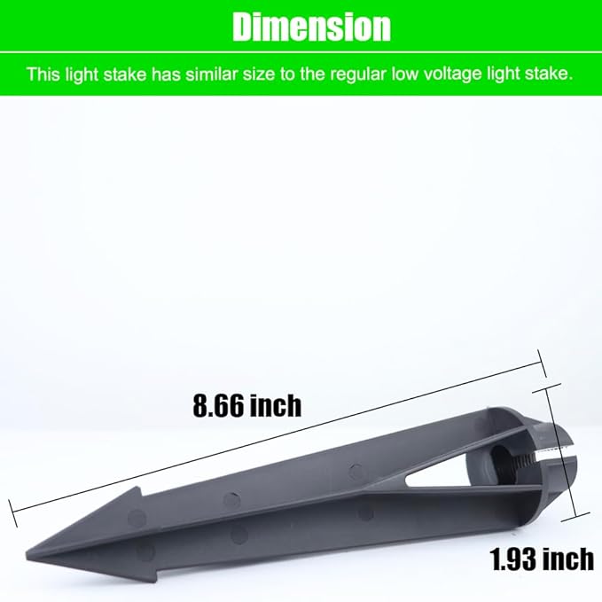 Landscape Lighting Stakes, 1/2 NPT Female Thread, 8.6 Inch Solid Plastic Spikes,Corrosion Resistant Replacement Spikes for Outdoor Garden Yard Path Lights, Spotlights 4-Pack