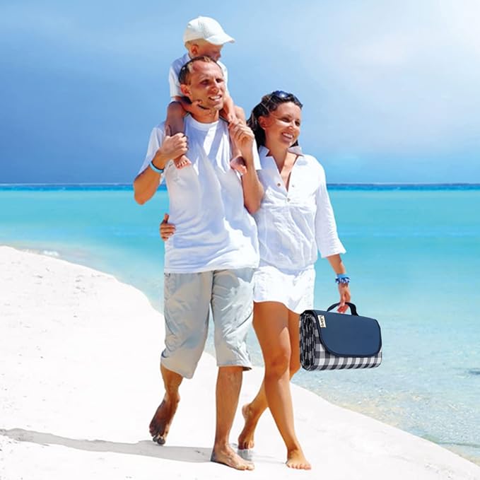 Lchkrep Picnic Blanket Beach Blankets 80"x60" Large Sandproof Waterproof Camping Portable Travel Blanket Play Mat for Outdoor Indoor Family Beach Park Grass,Hiking, Music Festival