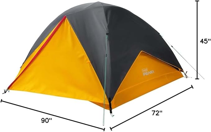 Coleman PEAK1 Premium Waterproof Backpacking Tent with Rainfly & Footprint, Lightweight Camping Tent Withstands Winds up to 45 MPH, 1/2/3/4/6 Person Sizes