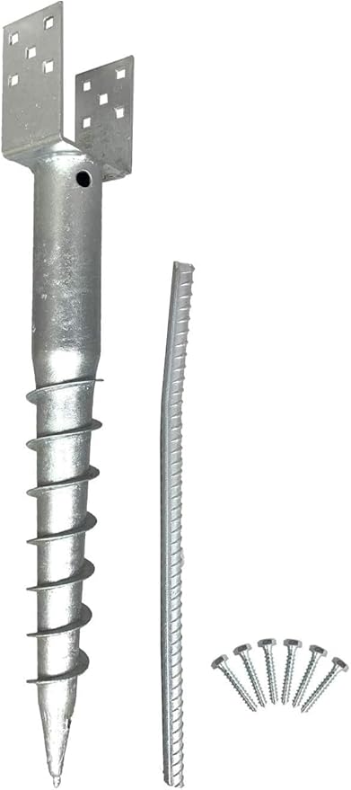 Ashman Ground Screw (2 Pack), No Dig, U-Model Screw in Post Stake - 27" Inch Long, Fits Standard 4x4 (3.5" X 3.5" Inch) Great for Mailbox Posts.