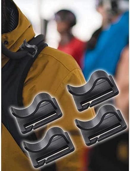 4pcs Black Water Bladder Tube Clips for Hydration Pack,Universal Hydration Pack Water Bladder Bag Beverage Tube Clip Outdoor Backpack Water Bladder Hose Hose Clip,Camping and Hiking Accessories