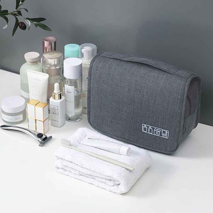 Sechunk Toiletry Bag Water-Resistant Makeup Cosmetic Bag Travel Organizer for Accessories Travel Bag with Hanging Hook