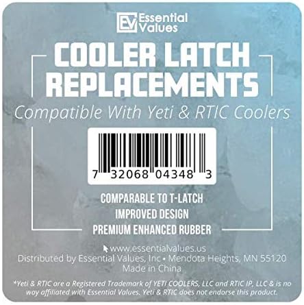 Compatible Yeti Cooler Latches x 4 - Aftermarket Yeti Latches Replacement - Works with RTIC Models Too - Rubber Cooler Latch Upgrade by Essential Values