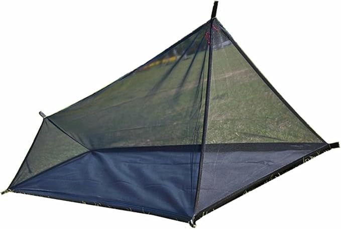 Camping Tent, 40D Yarn 1 Person Outdoor Adventure Breathable Backpacking Tent, Ligthweight Compact Portable Small for Hiking, Easy Setup, 220 x 65 x 60cm (Black)