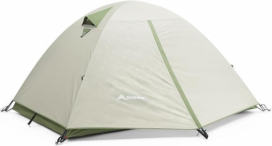 BISINNA 2 Person Camping Tent Lightweight Backpacking Tent Waterproof Windproof Two Doors Easy Setup Double Layer Outdoor Tents for Family Camping Hunting Hiking Mountaineering Travel