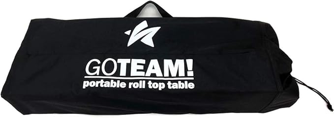 GoTEAM! Portable Heavy Duty Aluminum Roll-Top Table, Camping/Tailgating/Beach Instant Table with Carry Bag