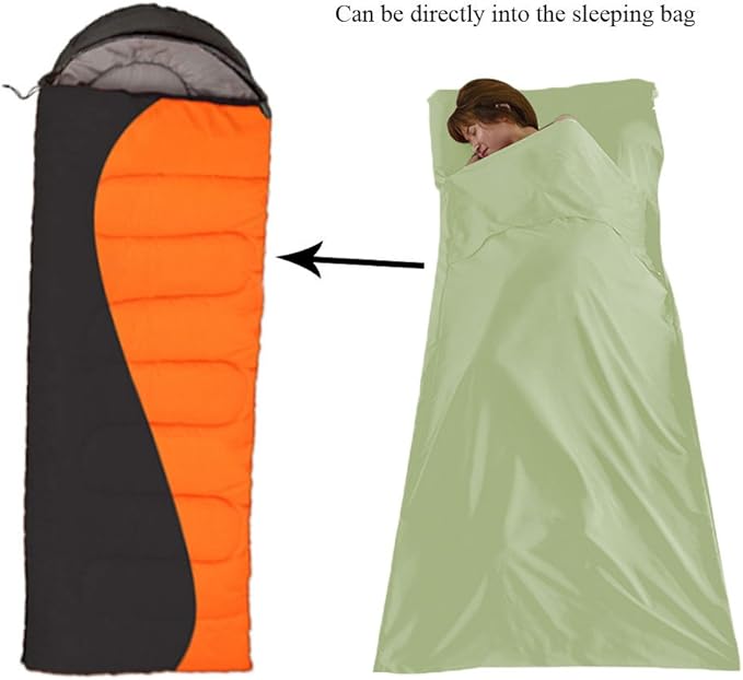 Sleeping Bag Liner Travel Sheets for Hotel Camping Sheets Travel Bed Sheets for Hotel Lightweight Single &Double Compact Sleeping Bag Sack Breathable Travel Sleeping Bag for Hotels Adult Compact Sacks