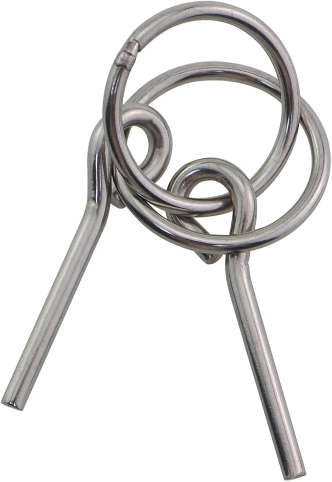 6PCS Stainless Steel Tent Pole Pin Rings Silver Metal Single Pin Ring Plug Accessories for Outdoor Camping Hiking Fishing Picnics Hiking