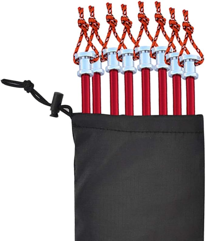 Tent Stakes Pegs 9 inch, Lightweight Aluminum Alloy Tent Canopy Nail for Outdoor Camping, Hiking, Picnic Blanket, Beach Mat, Yard Fence 8 Pack