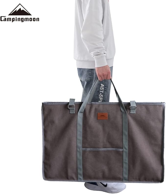 Camping Side Table Heat-Resisting Stainless Steel Embossing Process for Outdoor Table Top Grill with Carrying Bag T-380