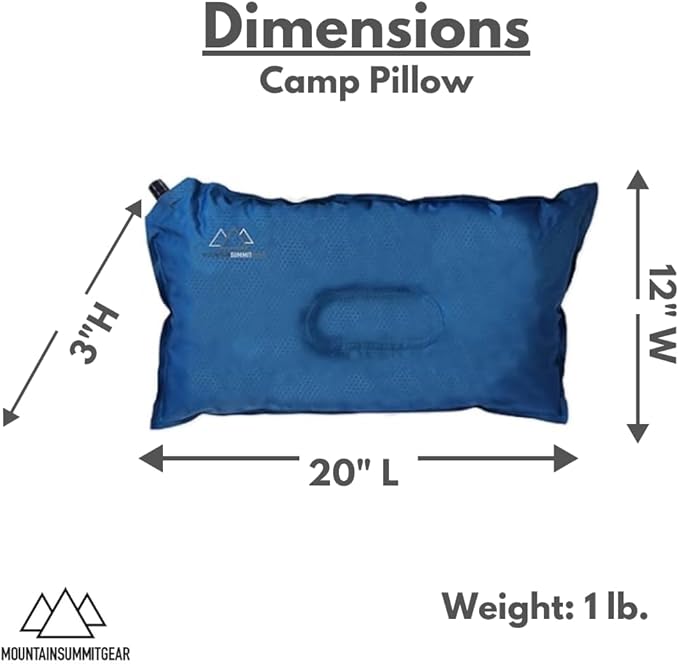 MOUNTAIN SUMMIT GEAR Inflatable Camp Pillow (Travel and Camping Pillow by Caddis Sports)