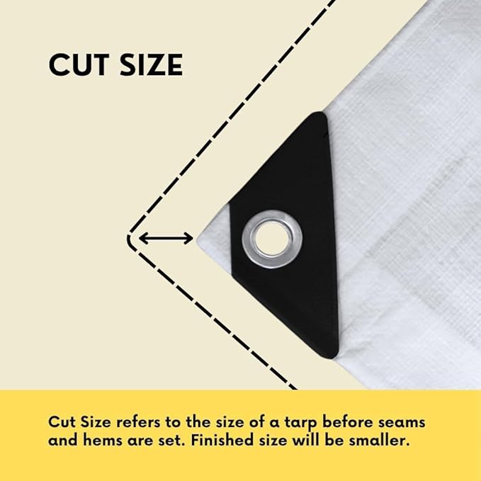 TARP SUPPLY Inc. 24' x 50' Green/Silver Reversible Poly Tarp | 8 Mil Waterproof | Medium Duty for Camping, Construction & Garden | Reinforced Edges with Aluminum Grommets