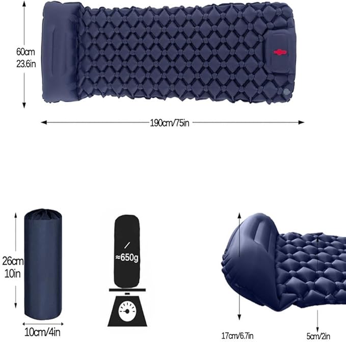 Lounge Mat - Your Portable Chill Zone Thick Memory Foam Sleeping Pad for Outdoor Camping Self Inflating Air Mattress with Pump Folding Backpacking Bed Mat Hiking Essentials Gear(Green)