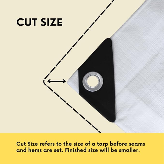 TARP SUPPLY Inc 9' x 12' Heavy Duty Green/Silver Poly Tarp with Aluminum Grommets and Reinforced Corners, Waterproof, UV Resistant 8 Mil Protective Cover for Camping, Construction, Outdoor Use