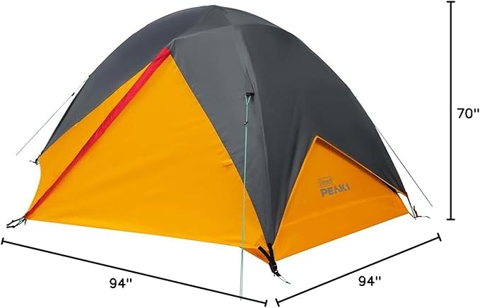 Coleman PEAK1 Premium Waterproof Backpacking Tent with Rainfly & Footprint, Lightweight Camping Tent Withstands Winds up to 45 MPH, 1/2/3/4/6 Person Sizes