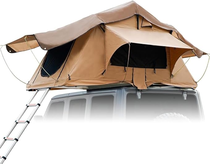 The roof Tent with 2000 Waterproof Lattice Cloth for Using as a Camping Necessity A Mobile Home Truck Bed Tents