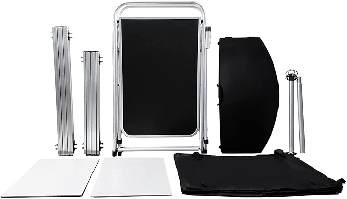 Folding Cooking Table Outdoor Portable Cook Station Aluminum Camping Kitchen with Storage Organizer, Windscreen, Hooks for BBQ, Party (Black)