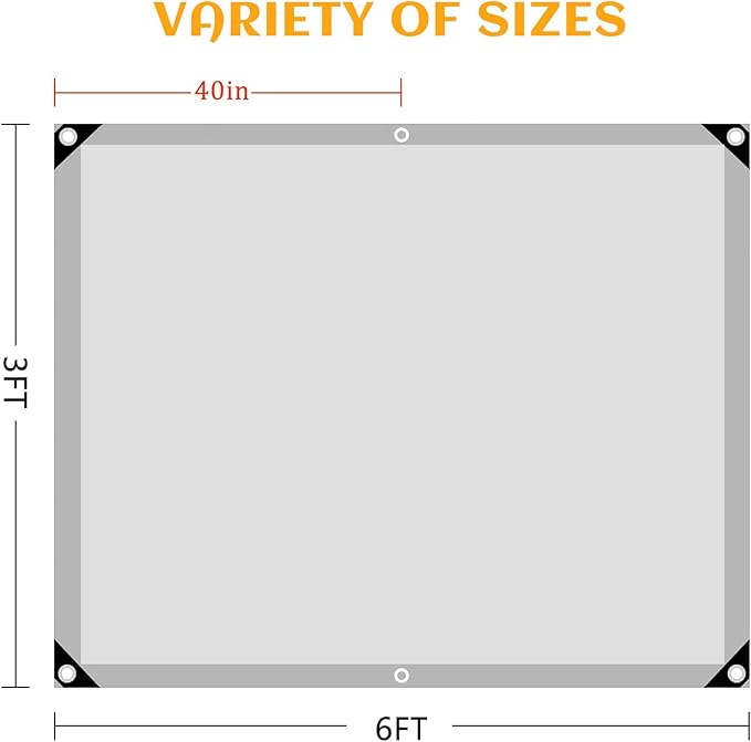 Tarps Heavy Duty Waterproof, 12 Mil Silver Heavy Duty Tarps with Grommets Reinforced Edges, UV Resistant, Tear&Fade Resistant, Small Cover for Under Tent, Rain, Roof, 3 * 6FT