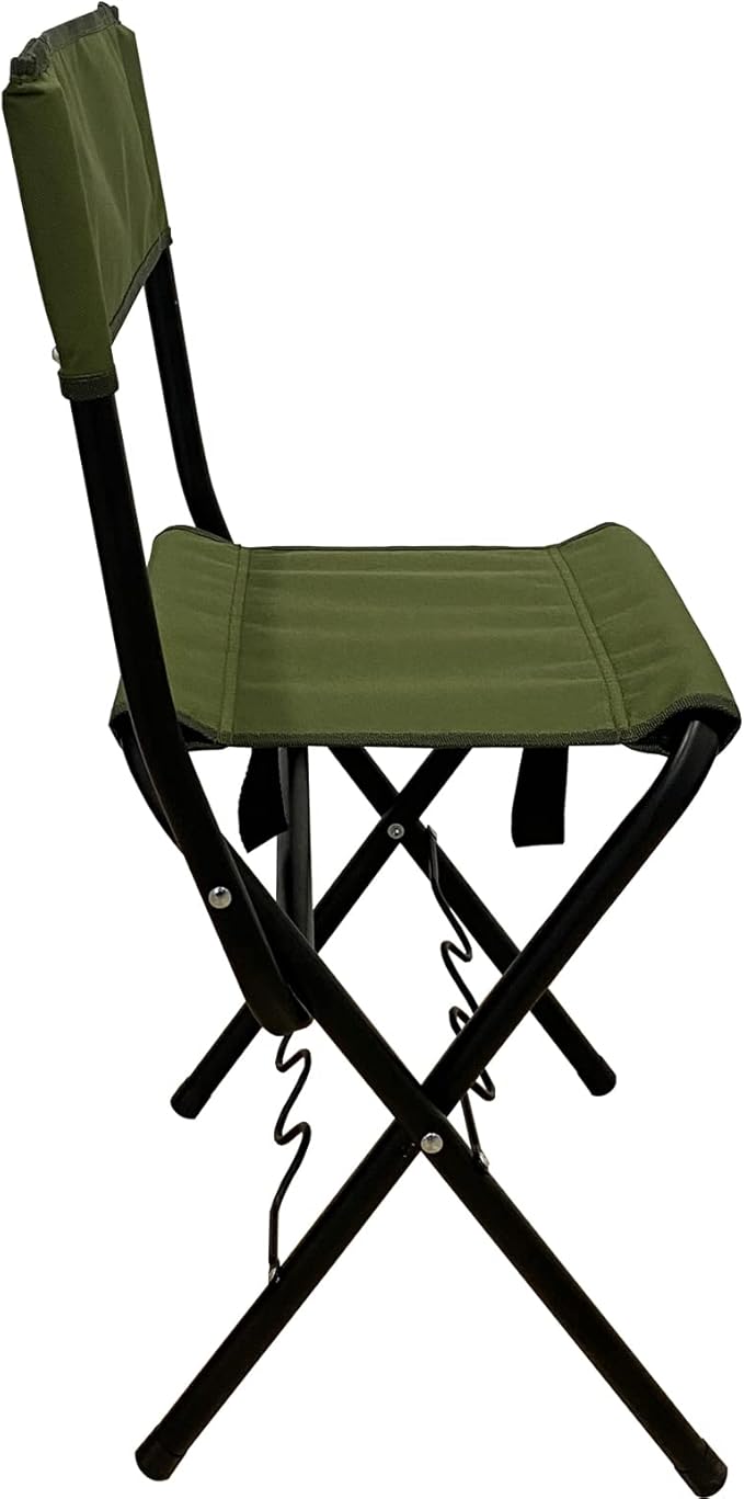 LEADALLWAY Folding Fishing Chair with Rod Holder,Green
