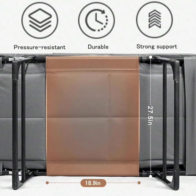 Camping Cot Portable Folding Bed for Adults 6 Position Adjustable Cot Recliner Chair with Pillow Heavy Duty Steel Frame Camping Office Nap Indoor Outdoor Use (Small(66in))