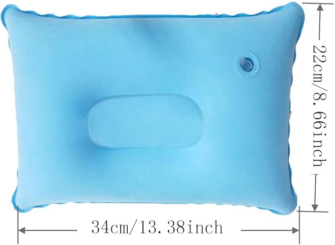 3 Pack Ultralight Inflatable Pillow Small Squared Flocked Fabric Air Pillow Beach Pillow for Camping,Napping,Desk Rest,Hiking,Traveling,Neck Lumbar Support