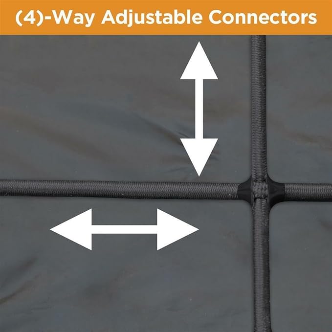 Rightline Gear Weatherproof Truck Bed Cargo Net with Built-in Tarp, 8.8 by 10 Feet