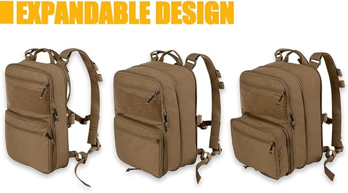 KRYDEX Tactical Expandable Backpack MOLLE Backpack for Travelling Hiking Hunting (CB)