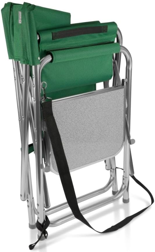 Personalized Embroidered Sports Director Chair with Side Table and Storage Pockets by Picnic Time - Hunter Green