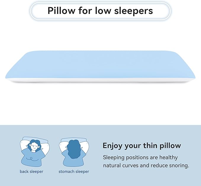 AM AEROMAX 2.75 Inches King Size Hyper Slim Memory Foam Pillow for Stomach and Back Sleepers - Thin, Flat Design for Cervical Neck Alignment and Deeper Sleep.