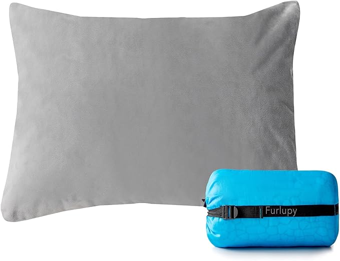 Small Shredded Gel Memory Foam Pillow,Adjustable for Contoured Support -Portable Ideal for Backpacking, Camping, Travel, Car, Airplane,Office Nap