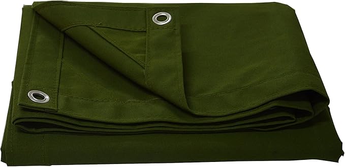 CARTMAN Finished Size 6x8 Feet Canvas Tarp with Rustproof Grommets, Heavy Duty Multipurpose Tarpaulin Cover for Canopy Tent, Roof, Camping, Woodpile