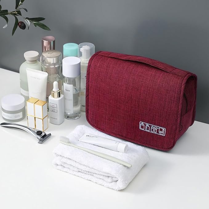 Sechunk Toiletry Bag Water-Resistant Makeup Cosmetic Bag Travel Organizer for Accessories Travel Bag with Hanging Hook