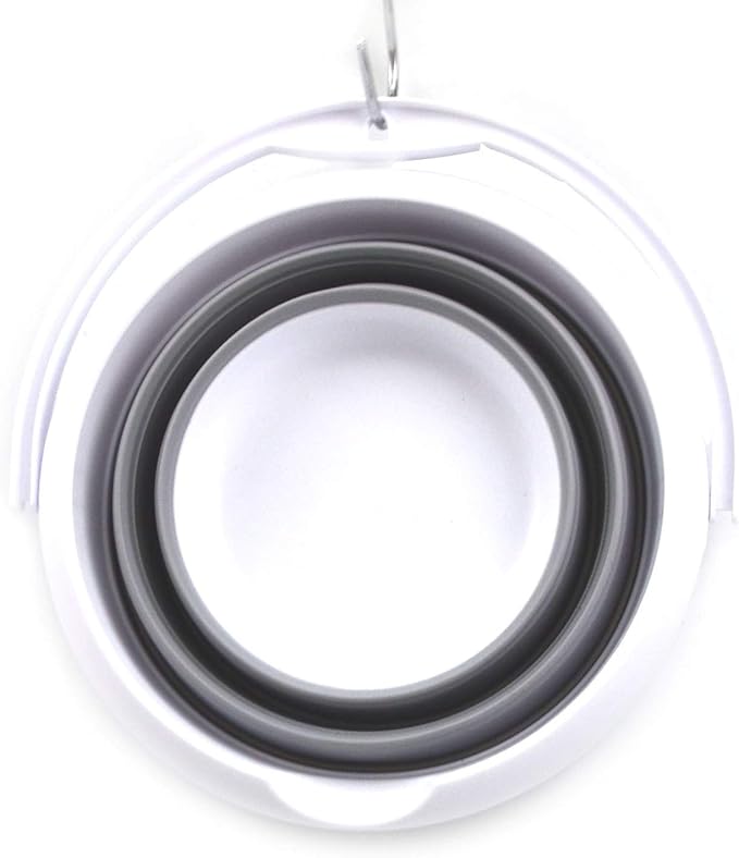 SAMMART 5L / 1.32 Gallon Collapsible Plastic Bucket - Foldable Round Tub - Portable Fishing Water Pail - Space Saving Outdoor Waterpot (5L Round, Grey)