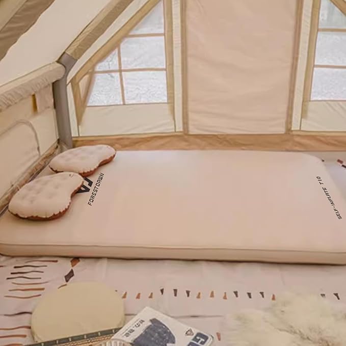 Double Self Inflating Sleeping Pad,2.7" Extra Thick Memory Foam Camping Pad, 60S Fast Air Self-Inflating Camping Mattress Pads, 4 Season Sleeping Mat for Camping Rooftop Tent Car Truck Van