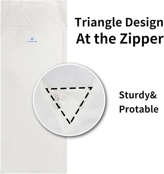 Mountainlodge Sleeping Bag Liner for Warm Weather Seasons with Carry Bag - Protable,Lightweight and Skin-Friendly Sleeping Bag for Camping,Hiking and Backpacking.