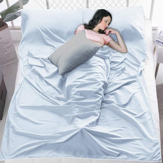 Sleeping Bag Liner Ultralight Travel Sheet Dirt-Proof Camping Sheets Compact Hotel Sleeping-Sack for Outdoor Backpacking Hiking