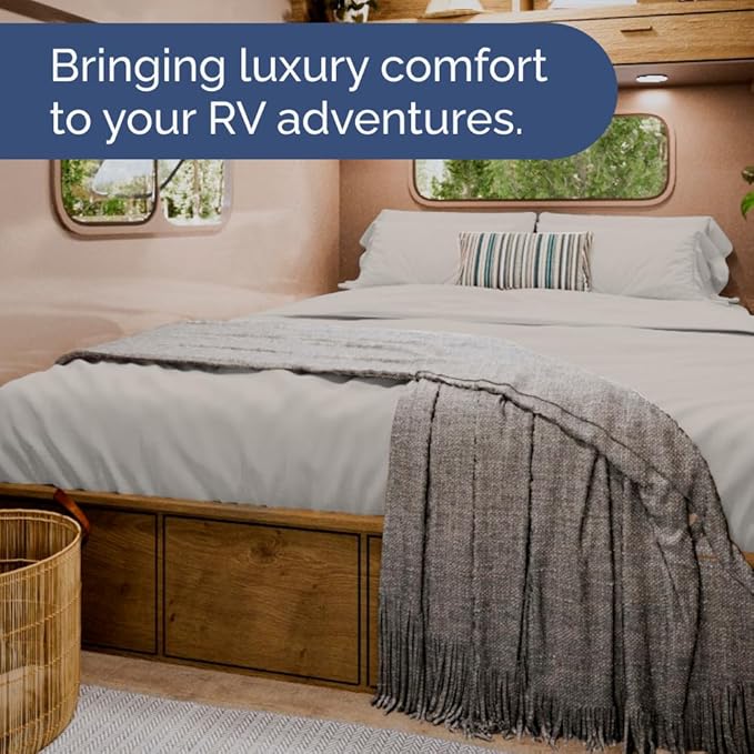 Short Queen Size 4 Piece Sheet Set - RV Short Queen, Soft, Breathable & Cooling Bed Sheets Set w/ Deep Pockets - Hotel Luxury Bedding for Women, Men, Kids, Teens, Boys & Girls - Oeko-Tex - French Grey