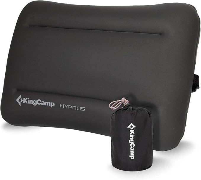 KingCamp Inflatable Pillow for Camping, Extra Large Camping Pillow, Portable Ergonomic Air Pillow with Removable Washable Memory Foam Cover for Camp, Hiking, Car, Beach, Travel