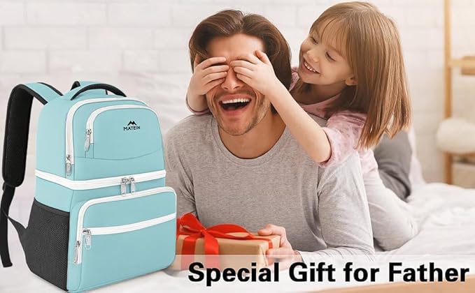 MATEIN Cooler Backpack, 26 Cans Insulated Lunch Backpack for Men Women, Leakproof Double Layer Lunch Cooler Bag Lightweight Soft Lunch Backpack with Cooler Compartment, Beach Camping Hiking Beer Gifts