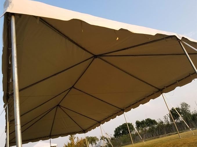 Party Tents Direct 20'x40' Weekender West Coast Tent Frame Party Tent (Red/White) PVC Top with Storage Bag - Tents for Parties, Weddings, Birthdays, Banquets, Fiestas, Workshop, Outdoor Event
